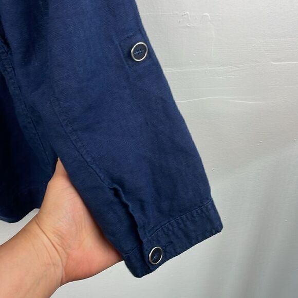 INC Utility Linen Jacket Women’s Navy Size Petite Medium - Picture 7 of 14